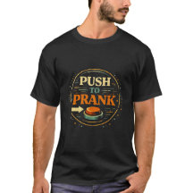 Duw op de grappige grap knop Retro T-shirt