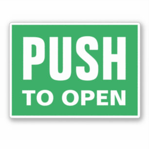 Duw op vinylstickers voor open deur sticker