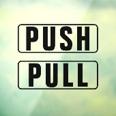 Duw Pull Enter uitgang glazen deur Raamsticker (Vel 3)