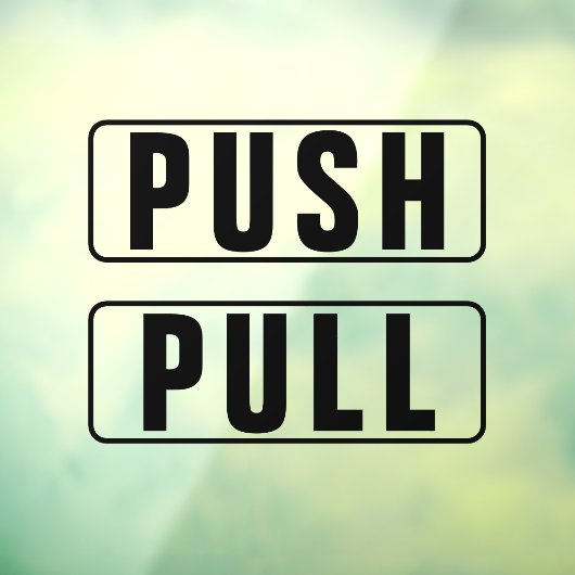 Duw Pull Enter uitgang glazen deur Raamsticker (Vel 3)