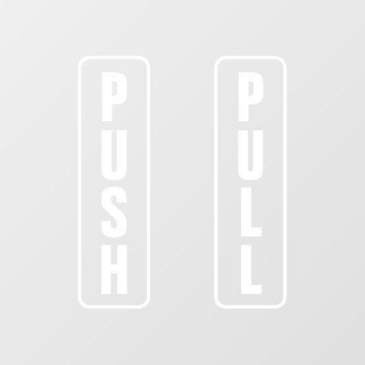 Duw Pull Enter uitgang glazen deur teken wit Raamsticker (Vel)