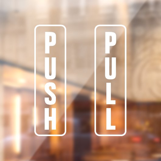 Duw Pull Enter uitgang glazen deur teken wit Raamsticker (Vel 2)