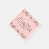 Duw roze maskers en gouden kant servetten (Hoek)