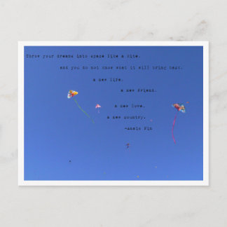 Duw uw dromen in ruimte-briefkaart briefkaart