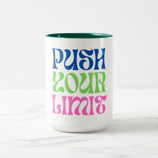 Duw uw uw grenzen tweekleurige koffiemok (Center)