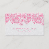 Duw witte en roze Paisley Lace Appointment Card Afsprakenkaartje (Achterkant)