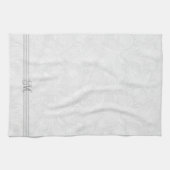 Duw witte patroonstrips en monogram theedoek (Horizontaal)