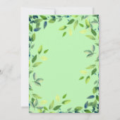 Duw Zebra | Safari Theme Greenery Baby shower Kaart (Achterkant)