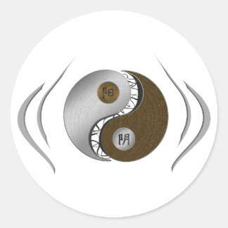 Duwen en Trekken - Yin Yang Ronde Sticker