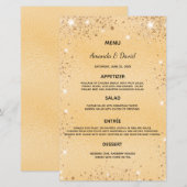 Duwmenu goud metaalglitterstof elegant (Voorkant / Achterkant)