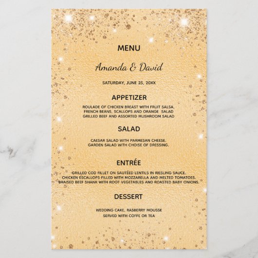 Duwmenu goud metaalglitterstof elegant (Voorkant)
