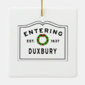 Duxbury MA Entering Sign Ceramic Ornaming Keramisch Ornament (Achterkant)