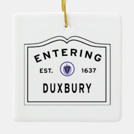 Duxbury MA Entering Sign Ceramic Ornaming Keramisch Ornament