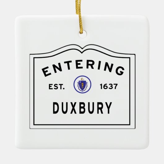 Duxbury MA Entering Sign Ceramic Ornaming Keramisch Ornament (Voorkant)