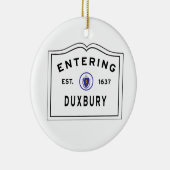 Duxbury MA Entering Sign Ceramic Ornaming Keramisch Ornament (Rechts)