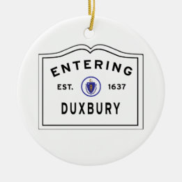Duxbury MA Entering Sign Ceramic Ornaming Keramisch Ornament