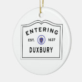 Duxbury MA Entering Sign Ceramic Ornaming Keramisch Ornament (Links)