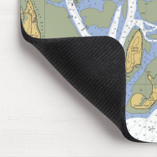 Duxbury MA Nautical Harbor Chart Mousepad Muismat (Hoek)