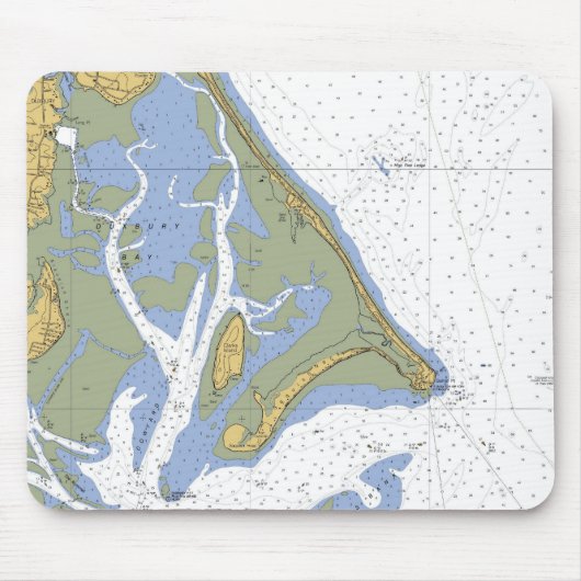 Duxbury MA Nautical Harbor Chart Mousepad Muismat (Voorkant)