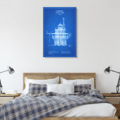 Duxbury Pier Light Lighthouse - Massachusetts – AD Canvas Afdruk (Insitu (Slaapkamer))