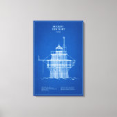 Duxbury Pier Light Lighthouse - Massachusetts – AD Canvas Afdruk (Voorkant)