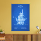 Duxbury Pier Light Lighthouse - Massachusetts – AD Canvas Afdruk (Insitu (Woonkamer))