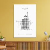 Duxbury Pier Light Lighthouse - Massachusetts -BD Canvas Afdruk (Insitu (Woonkamer))