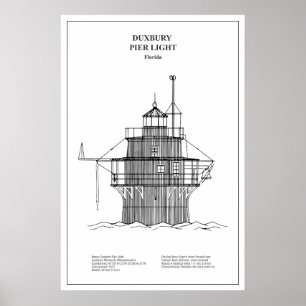 Duxbury Pier Light Lighthouse - Massachusetts -BD Poster
