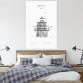 Duxbury Pier Lighthouse - Massachusetts - Verenigd Canvas Afdruk (Insitu (Slaapkamer))