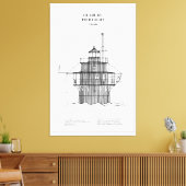 Duxbury Pier Lighthouse - Massachusetts - Verenigd Canvas Afdruk (Insitu (Woonkamer))