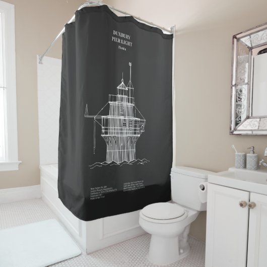 Duxbury Pier Lighthouse - Massachusetts - Verenigd Douchegordijn (In situ)