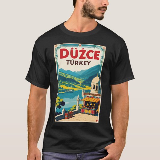 Duzce Turkey Vintage Travel Tourism T-shirt (Voorkant)