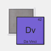 Dv - Da Vinci Grappige Chemie Elementsymbool T-shi Magneet (Voorkant / Achterkant)