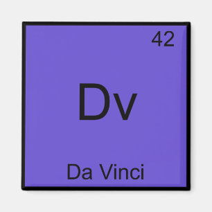 Dv - Da Vinci Grappige Chemie Elementsymbool T-shi Magneet
