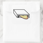 Dvd-station Vierkante Sticker (Tas)