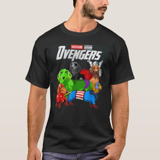 Dvengers t Shirt Funny Dog Dachshund Gift for Men (Voorkant)