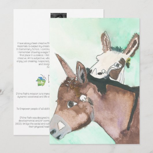 D'Vine Ezels Feestdagenkaart (Voorkant / Achterkant)