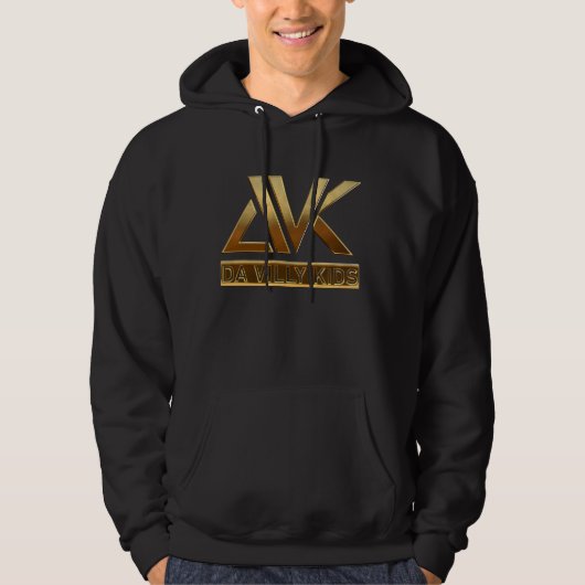 DVK LOGO 2 BLACK HOODIE GOLD LOGO (Voorkant)