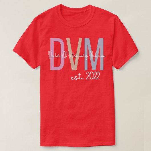 DVM 2022 Doctor in de diergeneeskunde Afstuderen T-shirt (Design voorkant)