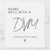 DVM diploma Doctor in de diergeneeskunde Afstudere Wijn Etiket (Enkel label)