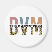 DVM Doctor in de diergeneeskunde, Leopard Print Magneet (Voorkant)