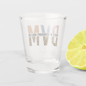 DVM Doctor in de diergeneeskunde, Leopard Print Shot Glas (Achterkant)