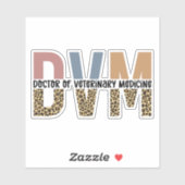 DVM Doctor in de diergeneeskunde, Leopard Print Sticker (Vel)