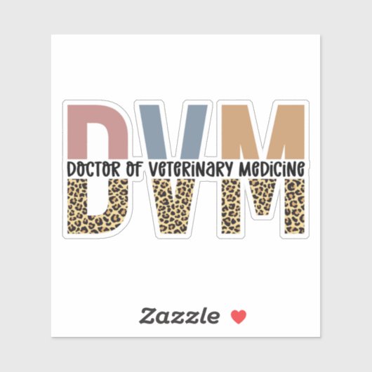 DVM Doctor in de diergeneeskunde, Leopard Print Sticker (Vel)
