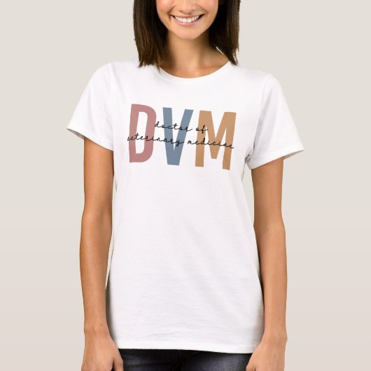 DVM Doctor in de diergeneeskunde T-shirt (Voorkant)