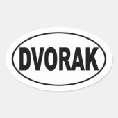 Dvorak Ovale Sticker (Voorkant)