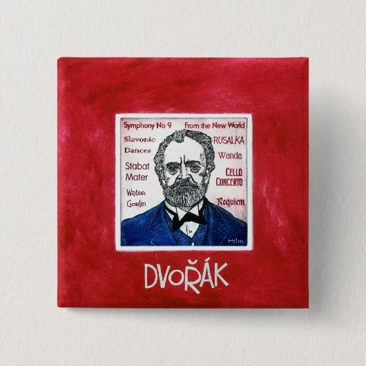 Dvorak Vierkante Button 5,1 Cm (Voorkant)