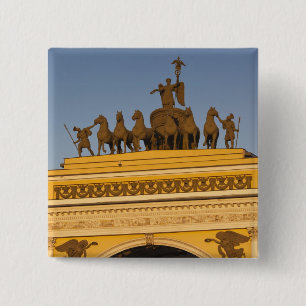 Dvortsovaya Square, Triomfboog, zonsondergang Vierkante Button 5,1 Cm