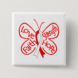 DVT-vlinder inspireert woorden Vierkante Button 5,1 Cm