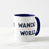 Dwaal de wereld - Retro Travel Mug Mok (Voorkant rechts)